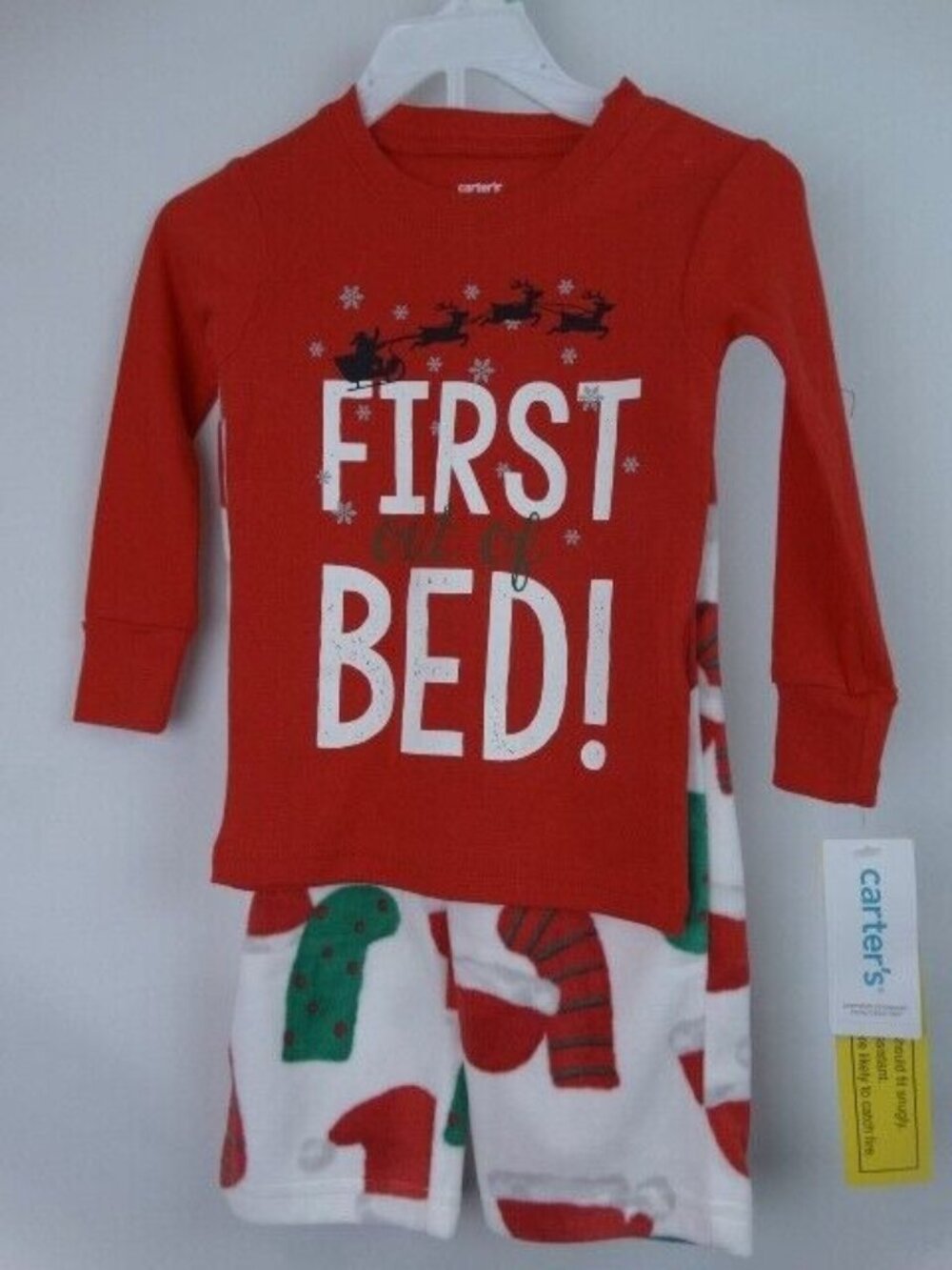 Carter's Christmas Pajamas Baby Size 24 Months 2 Piece Set First Out of Bed